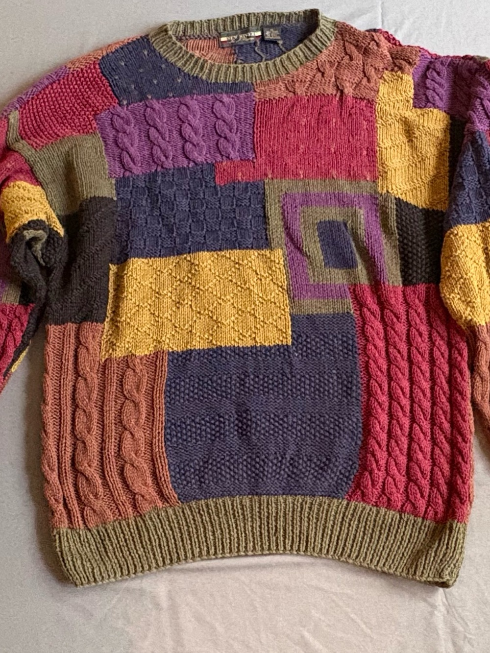 New River Vintage Patchwork Sweater 1990’s - XL